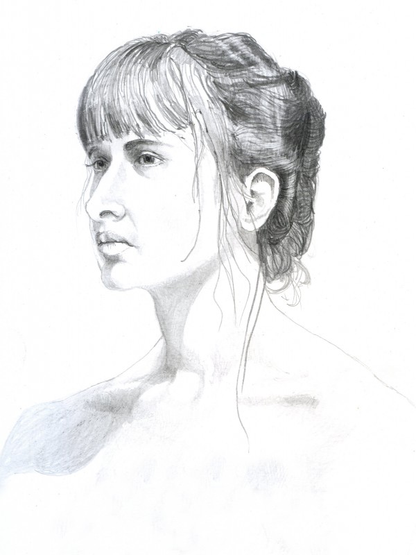 Alice Pencil Portrait from Life by Alan Blavins