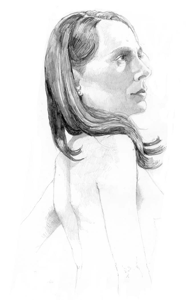 Tess Pencil Portrait from Life by Alan Blavins
