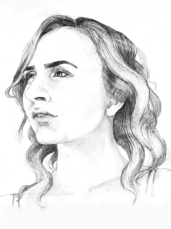 Amanda - Pencil Portrait from Life by Alan Blavins