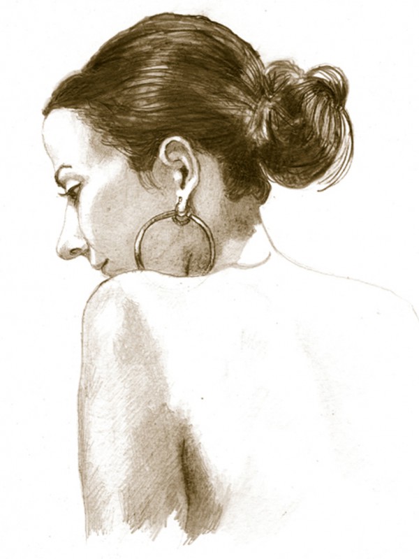 Simone Pencil Portrait from Life by Alan Blavins