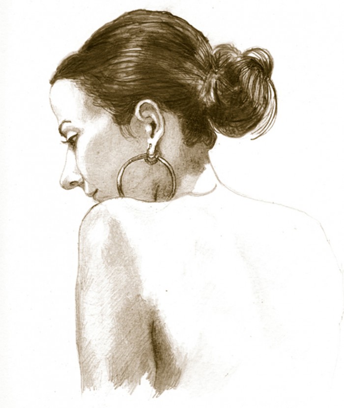 Simone Pencil Portrait from Life by Alan Blavins